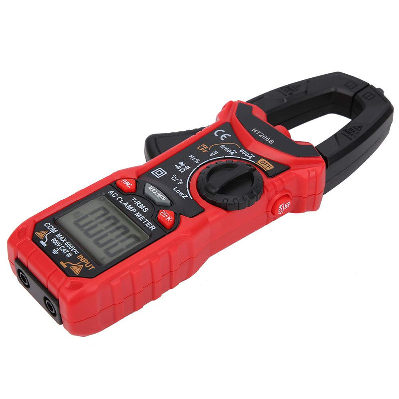 [Australia - AusPower] - Digital Clamp Multimeter, AC DC Voltage Current Tester with LCD Display, Data Hold, Backlight for Electrician Repair Tool, AC Current Measurement (HT206B) HT206B 