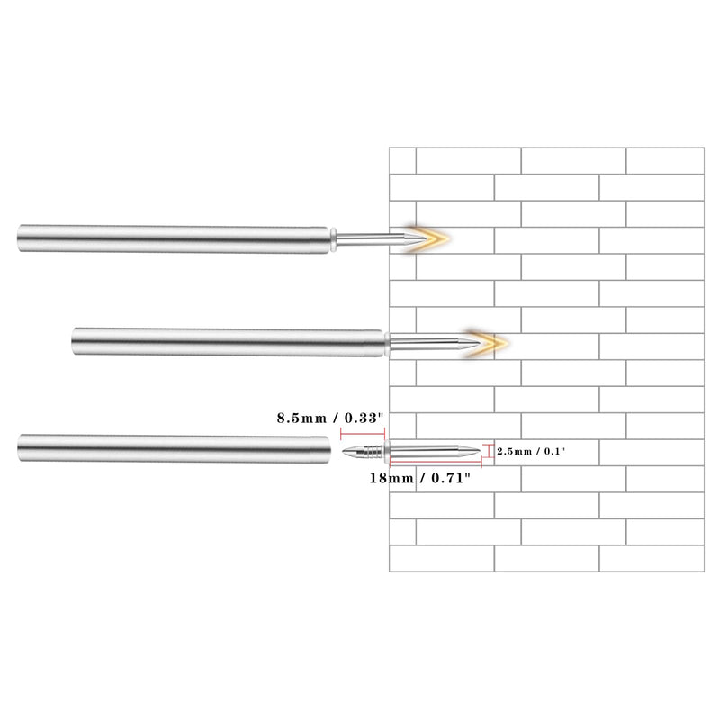 [Australia - AusPower] - 200pcs Double-Head Skirting Thread Seamless Nail, Blind Nails 18+8.5mm (11/16"+5/16"), Invisible Mechanical Connector, Easy Setting Equipped Specific Sleeve Tool (200) 200 