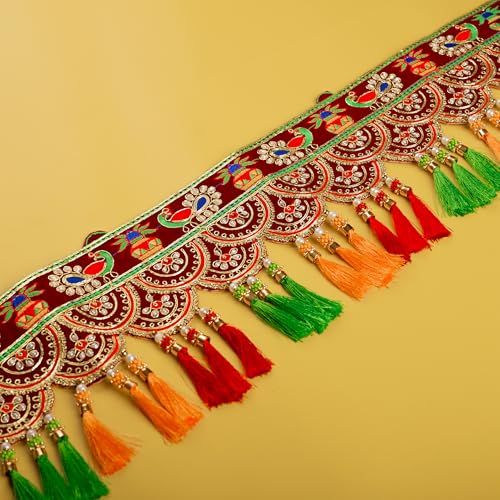 Toran Bandanwaar Decoration Traditional Decorative Hanging for Wall Door Home Temple Festival Wedding Function Party Décor and Gifting (Kalash) Kalash