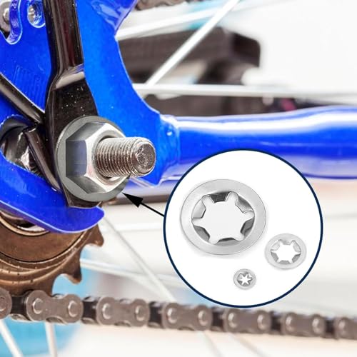 Mostantu stainless steel internal tooth star lock washers set, 370-piece silver assortment in 9 sizes