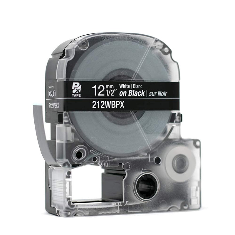 LABELWORKS Epson Restaurant Deli Organizer Bundle - LW-PX300 Industrial Label Maker and 212WBPX PET (Polyester) Tape Cartridge - White on Black Industrial Label Maker Tape