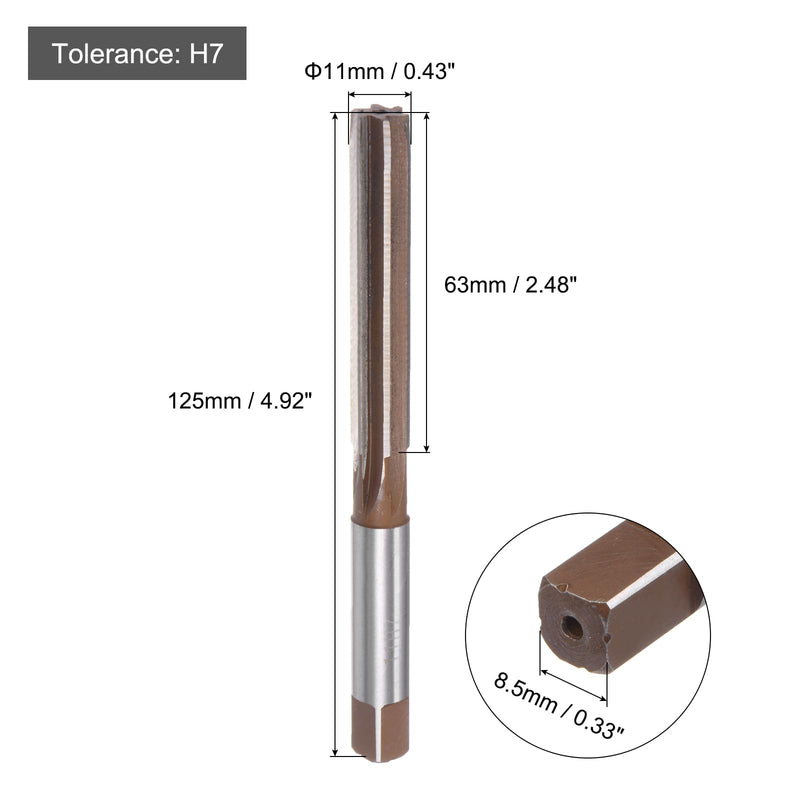 [Australia - AusPower] - QUARKZMAN Hand Reamer 11 mm H7 Metric Reamer Drill for Metal Wood Hole Reaming, Straight Grooves 9SiCr Alloy Steel Cutting Tool 11mm 