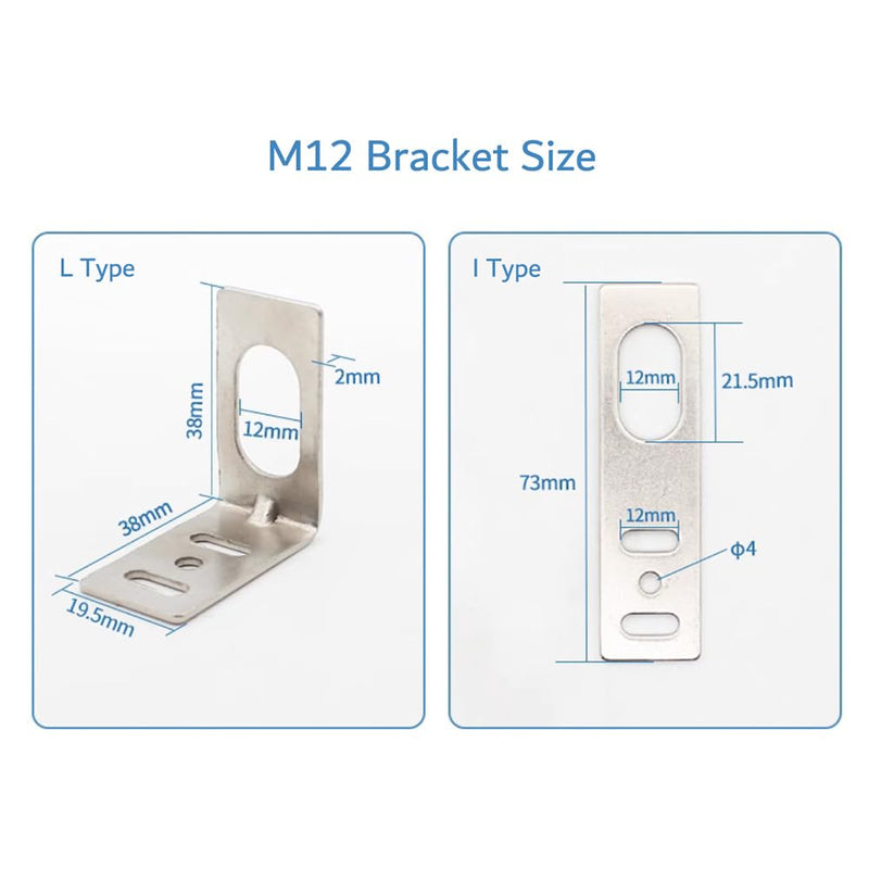 [Australia - AusPower] - M12 Inductive Proximity Sensor LJ12A3-4-Z/AX Normally Close Detection Approach Switch NPN NC 3 Wire DC 6V-36V with L Type Bracket (2 Pack, NPN NC+L Type) 
