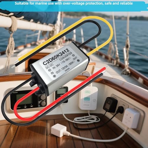 Voltage Converter 24 V to 12 V 5 A, DC DC Converter 24 to 12, Voltage Limiter 12, Step Down Power Supply Buck Converter (15-36 V)