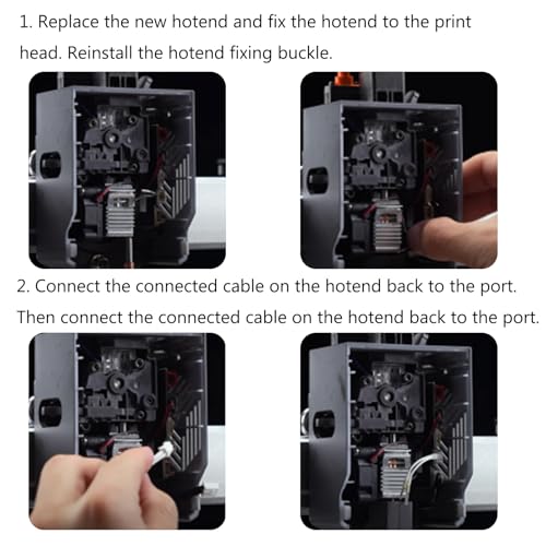 IdeaFormer Kobra 3 Extruder Hotend with 2Pcs 0.4mm Hardened Steel Nozzles, Extruder Print Head Heating Block Thermistor Kit Set for Anycubic Kobra 3/Kobra 3 Combo 3D Printer Accessories