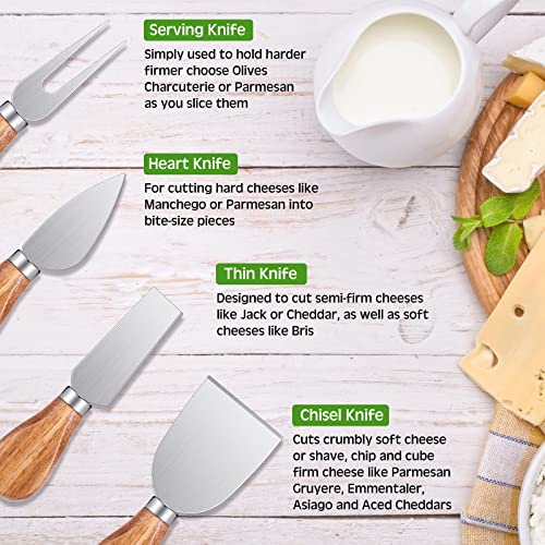 Irenare 6 Pcs Heart Shaped Charcuterie Board and Serving Set