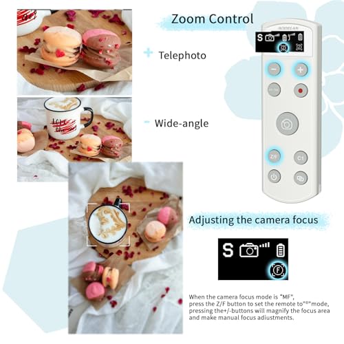 Remote Control for Sony Camera,USB-C Rechargeable Wireless Shutter Release White Display Remote Control for Sony