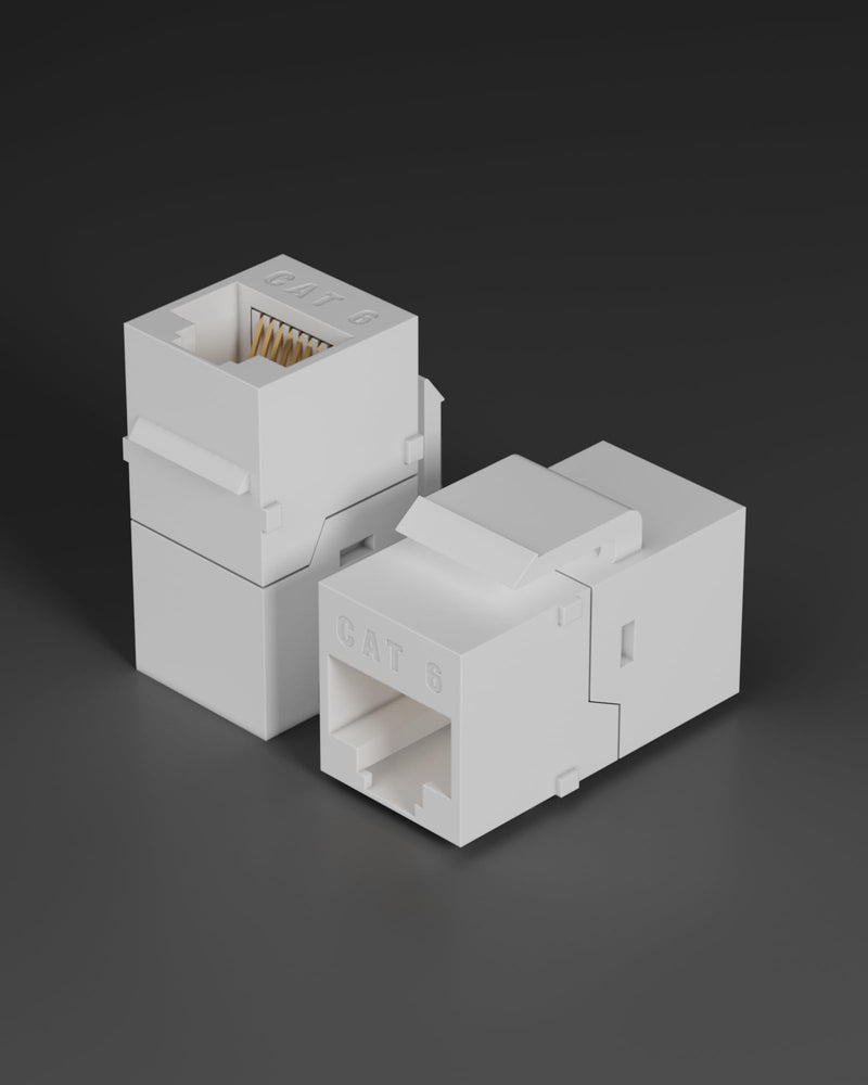 RJ45 Cat6 Keystone Coupler, 40-Pack, White | Cat 6 Keystone Jack Ethernet Coupler Female to Female for Cat6/Cat5e/Cat5 Network Cable 40Pack Cat6 UTP