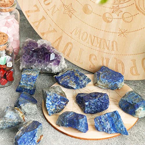 YATOJUZI Lapis Lazuli 1lb Bulk Natural Healing Crystals Raw Rough Rocks Stones Sets for Cabbing Tumbling Cutting Lapidary Polishing Reiki Crytsal Healing Wire Wrapping Decoration Gemstone 1 lb