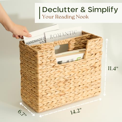 Chi An Home Wicker Magazine Basket Water Hyacinth Handwoven Magazine Holder
