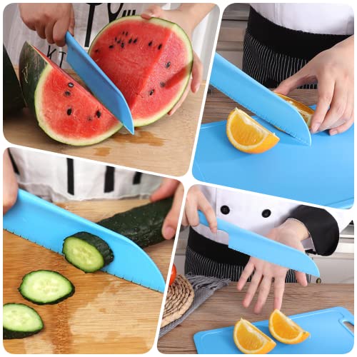 jawbush 11" Plastic Serrated Knives Set to Cut Salad, Bread, Brownies or Lasagna, Professional Large Lettuce Knife to Prevent Turning Brown, Nylon Knife for Nonstick Pans, Durable Chef's Knife, 4 Pcs 4 Pack