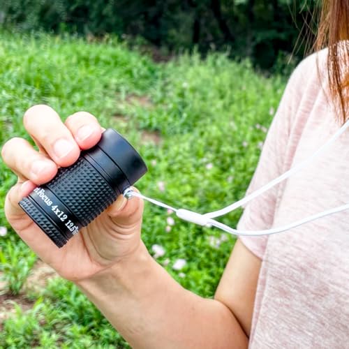 Close-up Monocular Designed for Low Vision Users who are Visually Impaired. Mini-Sized Magnifying Monoculars for Short Distance Viewing (4x12mm-WhiteStyle) 4x12mm