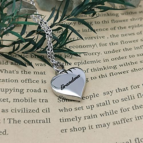 Guardian Angel Wings Cremation Jewelry for Ashes Heart Crystal Urn Necklaces for Ashes Memorial Keepsake Necklace Always on Mind Forever in My Heart Grandma