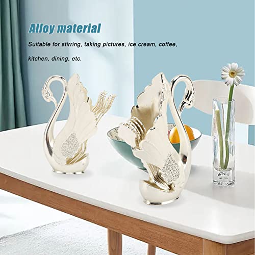 Elegant Swan Flatware Holder, Decorative Kitchen Organizer for Spoons, Forks, Coffee Stirrers, Dessert Utensils Spoon
