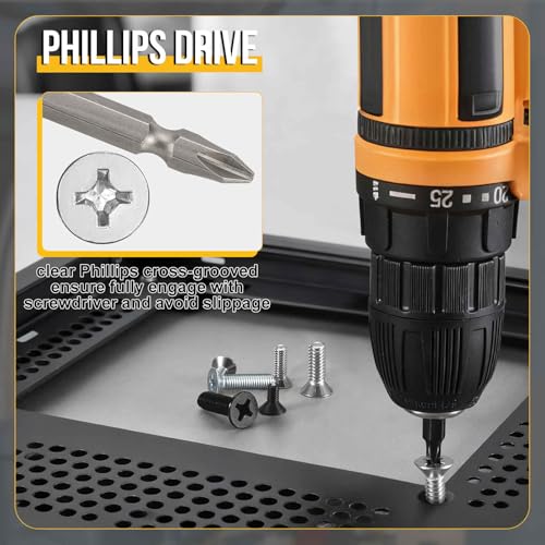 DTGN #10-24 Phillips flat head bolt nut washer kit, 304 stainless steel silver screw and bolt assortment set