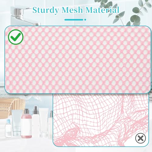 Pink medium hanging shower caddy by Bagmoly, portable travel toiletry bag with multiple compartments for college use.