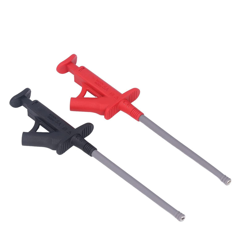 [Australia - AusPower] - Flexible Test Hook Clip, Professional High Voltage Flexible Test Hook Multimeter Electrical Testing Grabber Hook with 4MM Banana Jack J.30042 