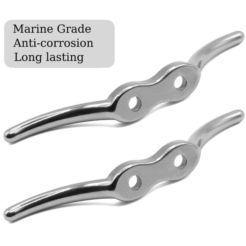 Boat Cleat, 2 1/2 in 4 6 inch Dock Cleat 316 Stainless Steel Marine Grade, Rope Cleat -Include Mounting Screws 6 inch- 4 Pack