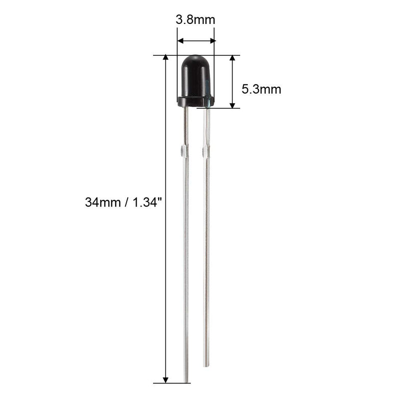 [Australia - AusPower] - uxcell 50pcs 3mm 940nm Infrared Receiver Diode DC 1.2V LED IR Receiver Light Emitting Diodes Black Round Head 