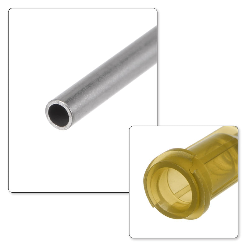 QUARKZMAN Industrial Blunt Tips Cannulas 17G 1 Inch Length with Luer Lock Screw Connection, Dosing Cannula for Liquid Glue Gun, Pack of 40 (Yellow) yellow