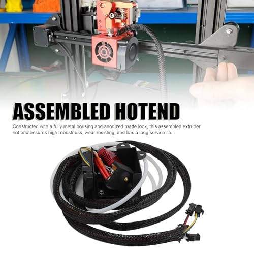 Ender 3 Hotend Replacement Full Assembled All Metal Extruder Kit 24V with Brass Nozzle Aluminum Block Cooling Fan for 3D Printer Upgrade Easy Install