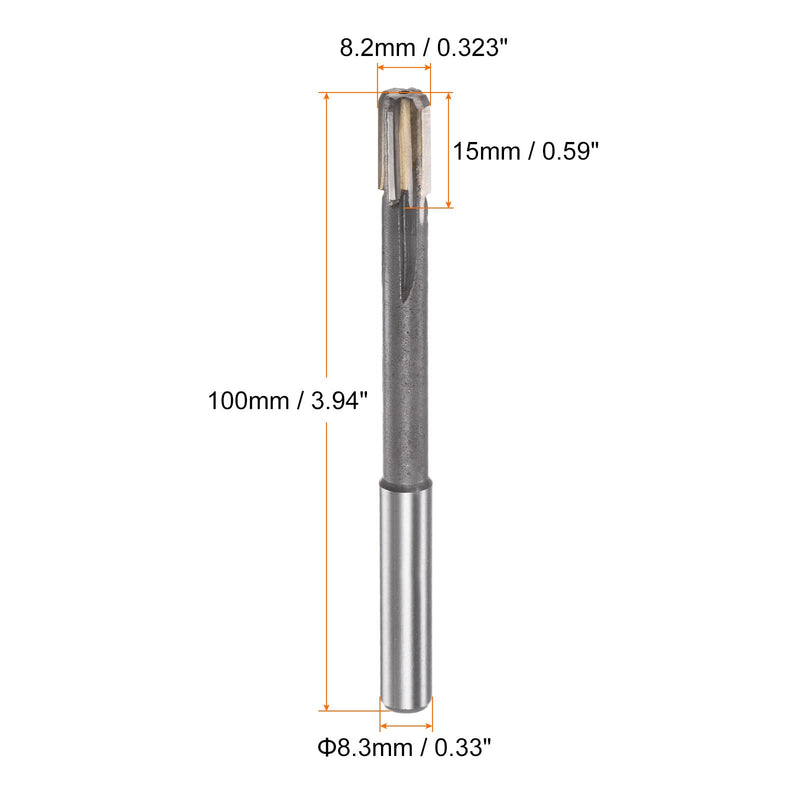 [Australia - AusPower] - sourcing map Clamping Reamer 8.2 mm H7 C1/K30 Carbide Tip Precision Straight Flutes Round Shank Lathe Machine Cutter 8.2mm 