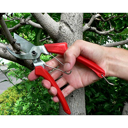 ARS 120DX 8-inch red precision pocket secateur heavy-duty pruning scissors, side view
