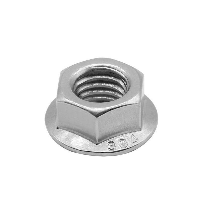 Beduan 1/2"-13 Serrated Flange Hex Lock Nuts 304 Stainless Steel 18-8 Bright Finish (10PCS) 10