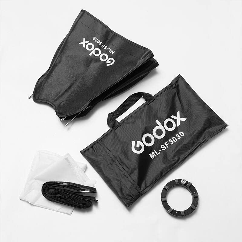 Godox ML-SF3030 Softbox, Direct Attachment (Requires No Bracket/Speed Ring) with Godox Mount for ML100Bi ML30 ML30Bi ML60 ML60Bi ML60IIBi LED Video Light for Photography Portrait Video Recording