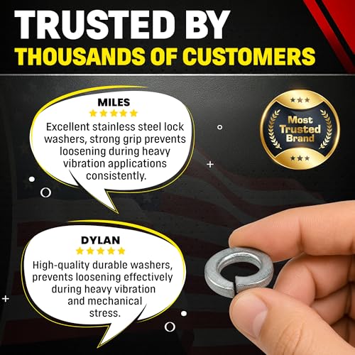 Chenango Supply 7/16-14 stainless steel spring lock washers, 304 stainless, 50 pieces
