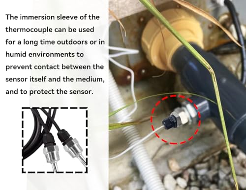 Thermowell, 1/2 Inch Thread Stainless Steel Thermometer, Immersion Sleeve, Immersion Protection Tubes for Thermocouple, Immersion Well Thermowell, Protective Tube for Thermocouples, for
