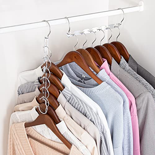HOUSE DAY Closet Organizers and Storage Space Saving Hangers 12 Pack Stainless Steel Magic Hangers Upgraded Sturdy Multiple Hanger in one Space Saver Clothes Hanger College Dorm Room Essentials 12 Pack-N