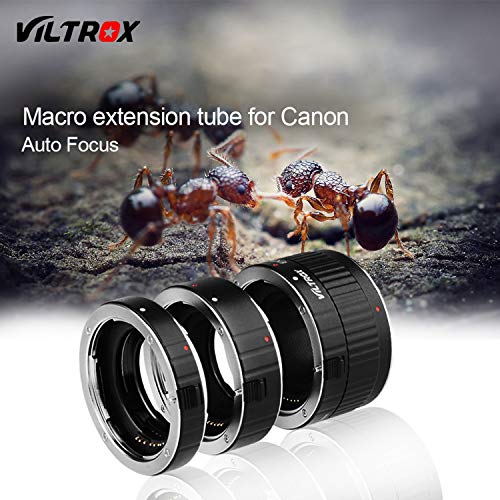 Viltrox Metal Mount Auto Focus AF Macro Extension Tube Ring Set 12mm,20mm,36mm for Canon EF EF-S Lens DSLR Camera 760D 700D 80D 70D 5DII 5DIII 1300D