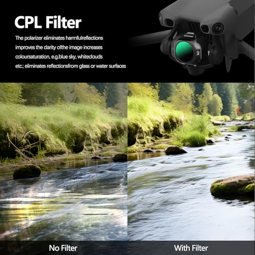 FPVtosky ND & CPL Filter Set Compatible with DJI Mini 5 Pro, Multi-Coated Optical Glass Filter Drone Camera Accessories (4 Pack-CPL+ND16/64/256) 4Pack(CPL, ND16/64/256)