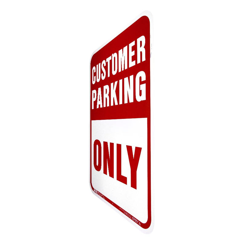 Hy-Ko Aluminum Signs, 12” x 18”, Durable Long-Lasting Contrasting Metal Signs for Outdoor Use for Businesses, Property, Clear & Easy to Read Informational Display Customer Parking Only