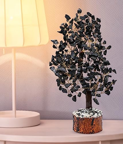 Shungite Natural Healing Premium Crystal Bonsai Feng Shui Fortune Money Tree of Life for Home Office Decor (Gift Box Ready,10-12 Inch) 10-12 Inch Shungite