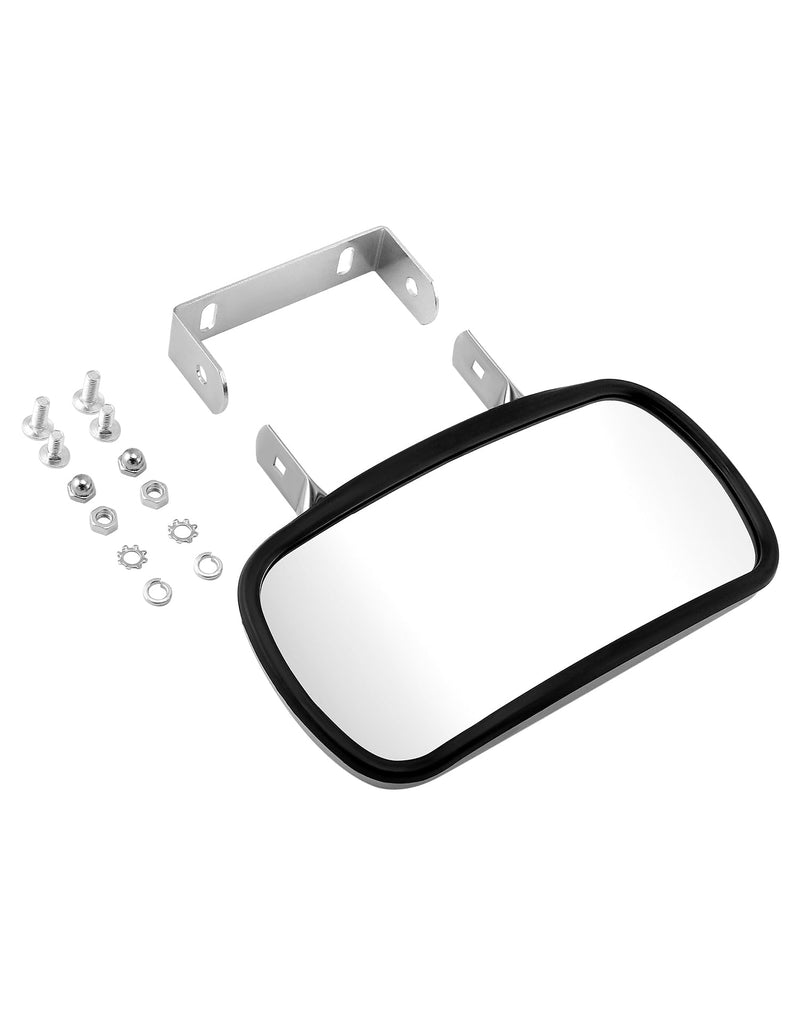 [Australia - AusPower] - QWORK Stainless Steel Convex Mirror, Over Door Rectangular U-Bracket Rearview Mirror for Tractors, Forklifts, Trucks 1 Pack 