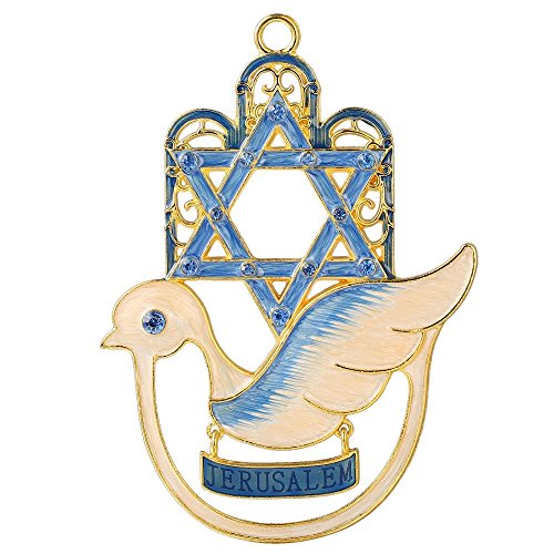 Matashi Hanging Hamsa Wall Decor Ornament with Crystals (Pewter) Decoration