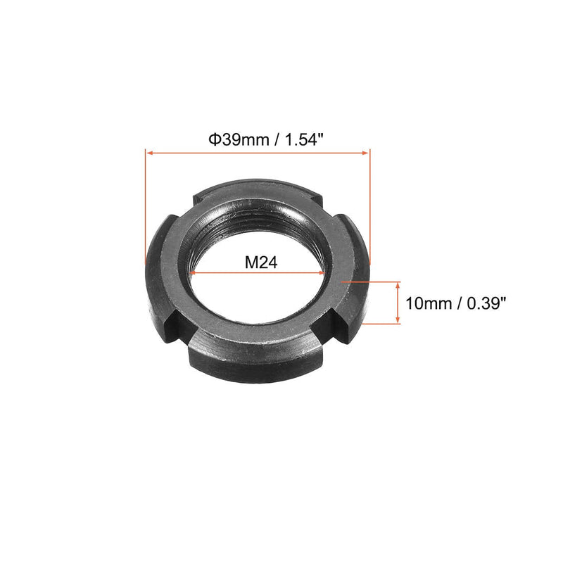 [Australia - AusPower] - uxcell M24x1.5mm Retaining Four-Slot Slotted Round Nuts, 2 Pcs 