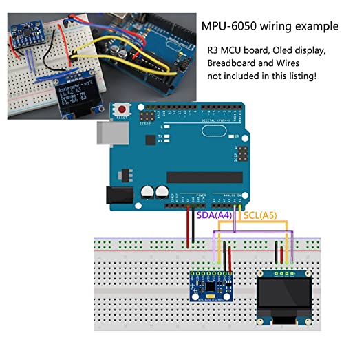 [Australia - AusPower] - 5pcs GY-521 MPU-6050 MPU6050 Acceleration Sensor 6dof Three-Axis Accelerometer Gyro Sensor IMU + 1pc 40Pin Male Header + 1pc 40Pin Male to Female Dupont Cable for Arduino RC Quadcopter Drone 5 