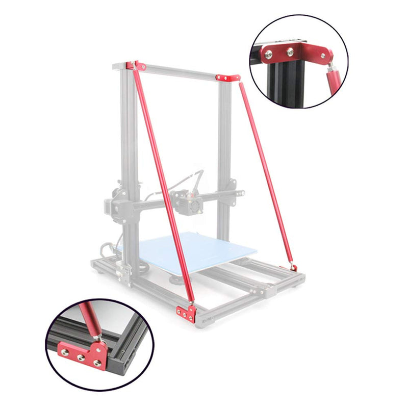 Red Supporting Rod Set for CR-10 3D Printer, Upgrade 3D Printer Supply Parts for 3D Printer CR-10 300/CR-10S 300 (550MM) 550MM