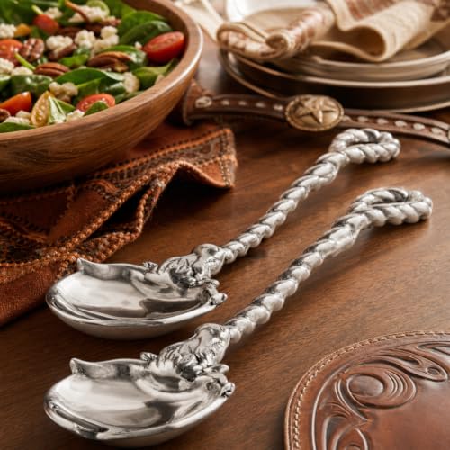 Arthur Court Longhorn Serving Set - Premium Aluminum Figural Spoon - Western Decor - 12 Inch