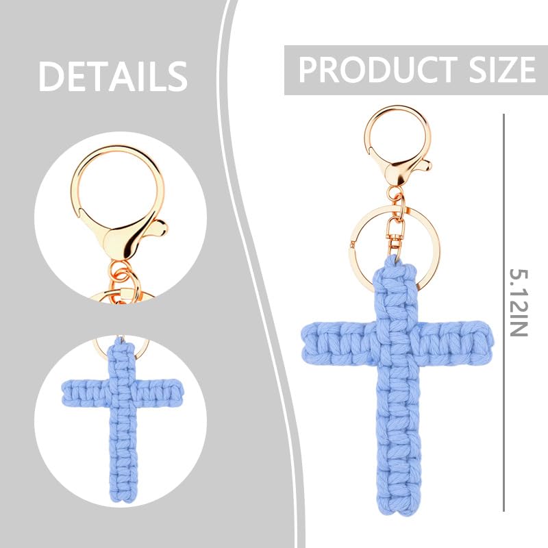 ShiQiao Spl Cute Cross Keyring Gifts for Women Girls Christian Birthday Gifts for Best Friend Daughter Sister Christmas Gift for Sister Blue