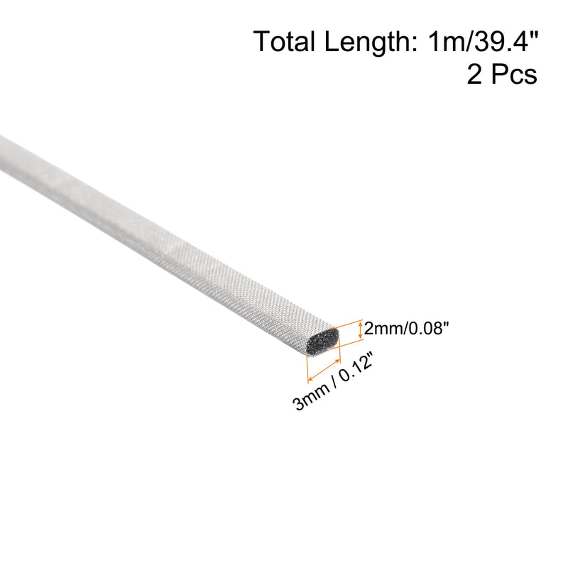 MECCANIXITY 2pcs RF Faraday Foam Gasket/Conductive Foam Strip, 39.4"x0.12"x0.08" (1mx3mmx2mm) for Seal RF Enclosures/RF Shield Box, Covered in High-Shielding Fabric with Adhesive Backing 1m x 3mm x 2mm 2