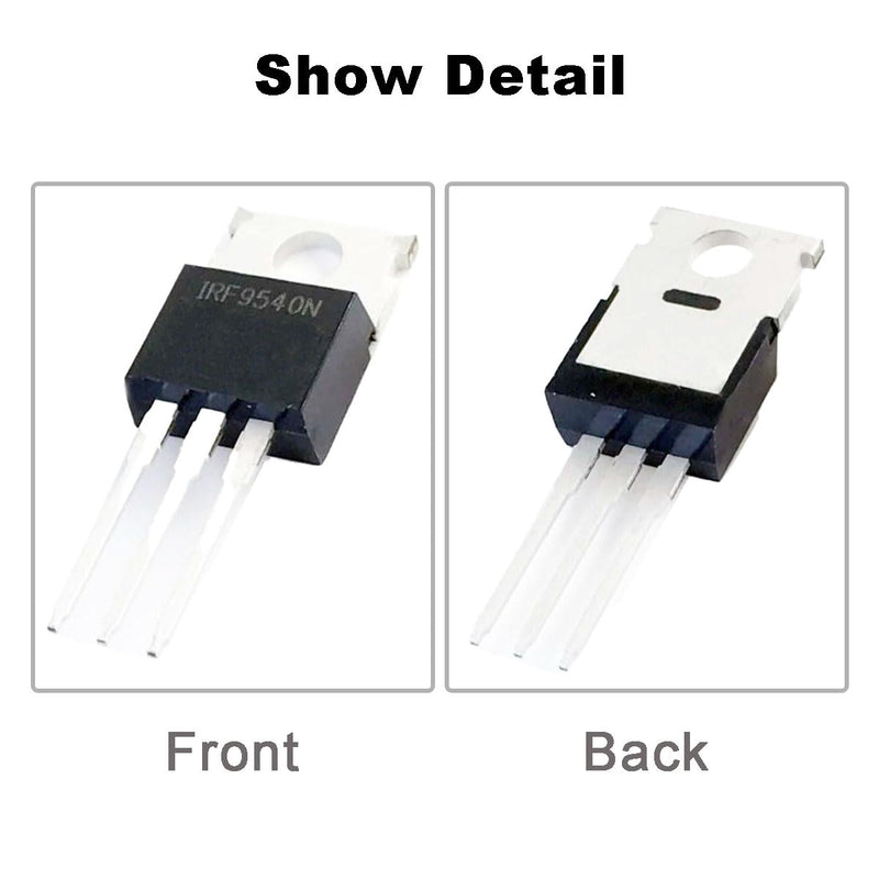 20pcs IRF9540 MOSFET Transistor IRF9540N P-Channel Enhanced Power MOSFET 23A 100V 3-Pin TO-220AB with Heatsink Screw Washer Rubber Silicone Screwdriver