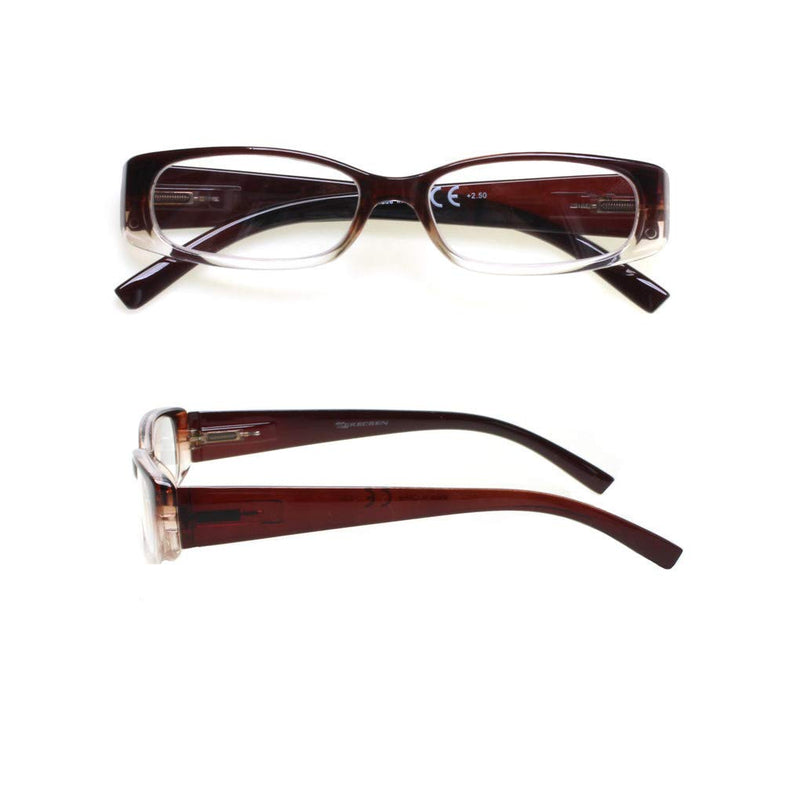 [Australia - AusPower] - 5 Pack Spring Hinge Reading Glasses Rectangular Fashion Quality Readers for Men and Women (5 Pack Mix, 2.5) 5 Pack Mix 2.5 x 