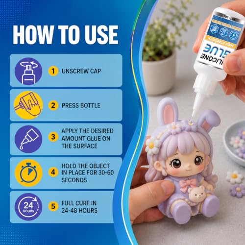 Vigorder clear silicone glue 30g tube for flexible waterproof bonding of rubber, TPU, TPR and TPE