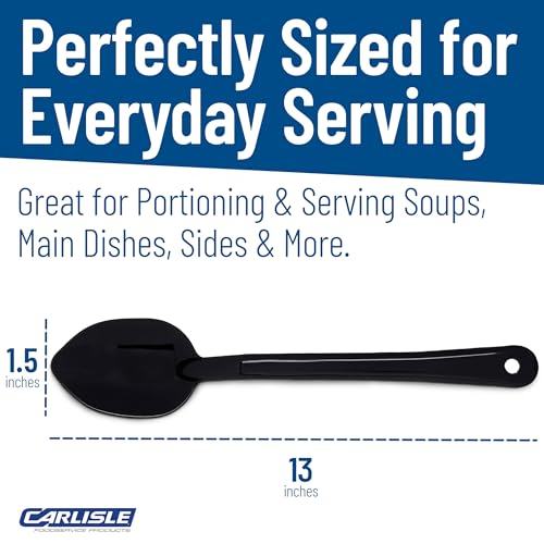 Carlisle FoodService Products 442003 Plastic Serving Spoons, 14", Black (Pack of 12)