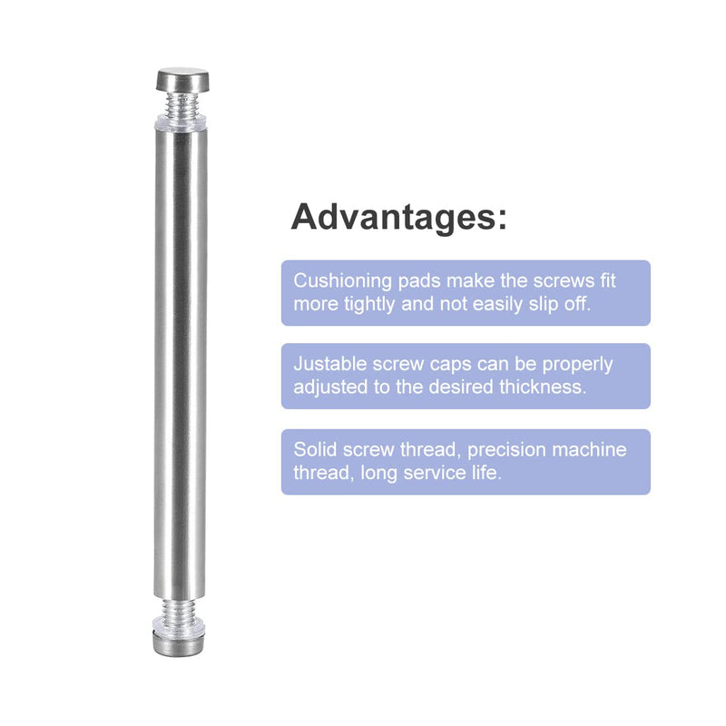[Australia - AusPower] - uxcell 1/2 Dia x 4-7/8"(12x124mm) Double Head Standoff Screws Acrylic Glass Nails 6pcs 124mm 