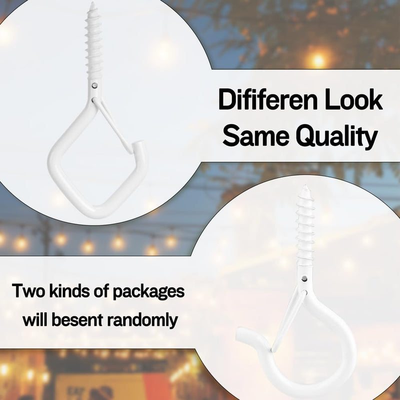 [Australia - AusPower] - 10PCS Ceiling Hooks for Hanging Lights Wall Hooks for Hanging Heavy Duty Screw Hooks White Plant Hooks Eye Hooks Cup Hooks Screw-in Hooks Siding Hooks Metal Hooks Garage Hooks Christmas Light Clips 10 piece 